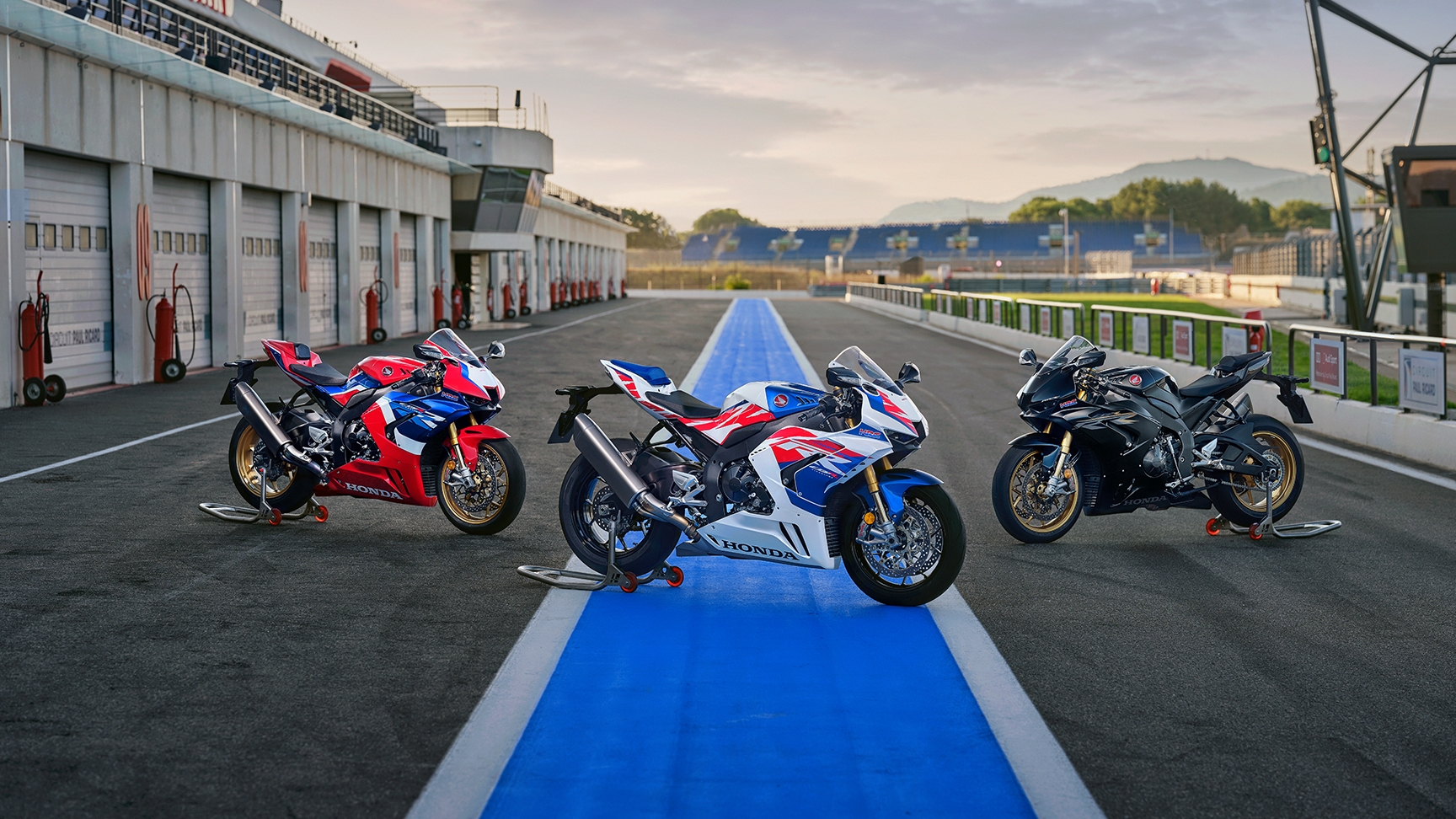 Honda supersport range on race track